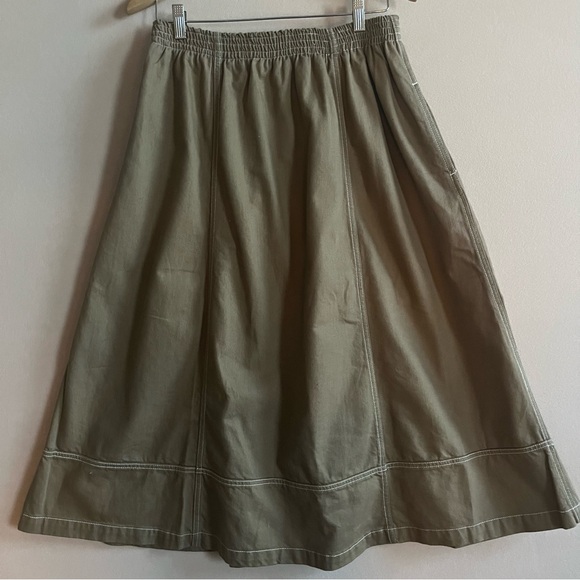 Kowtow Triangle Skirt Organic Cotton Earth Denim Camel Size XL - Picture 6 of 14